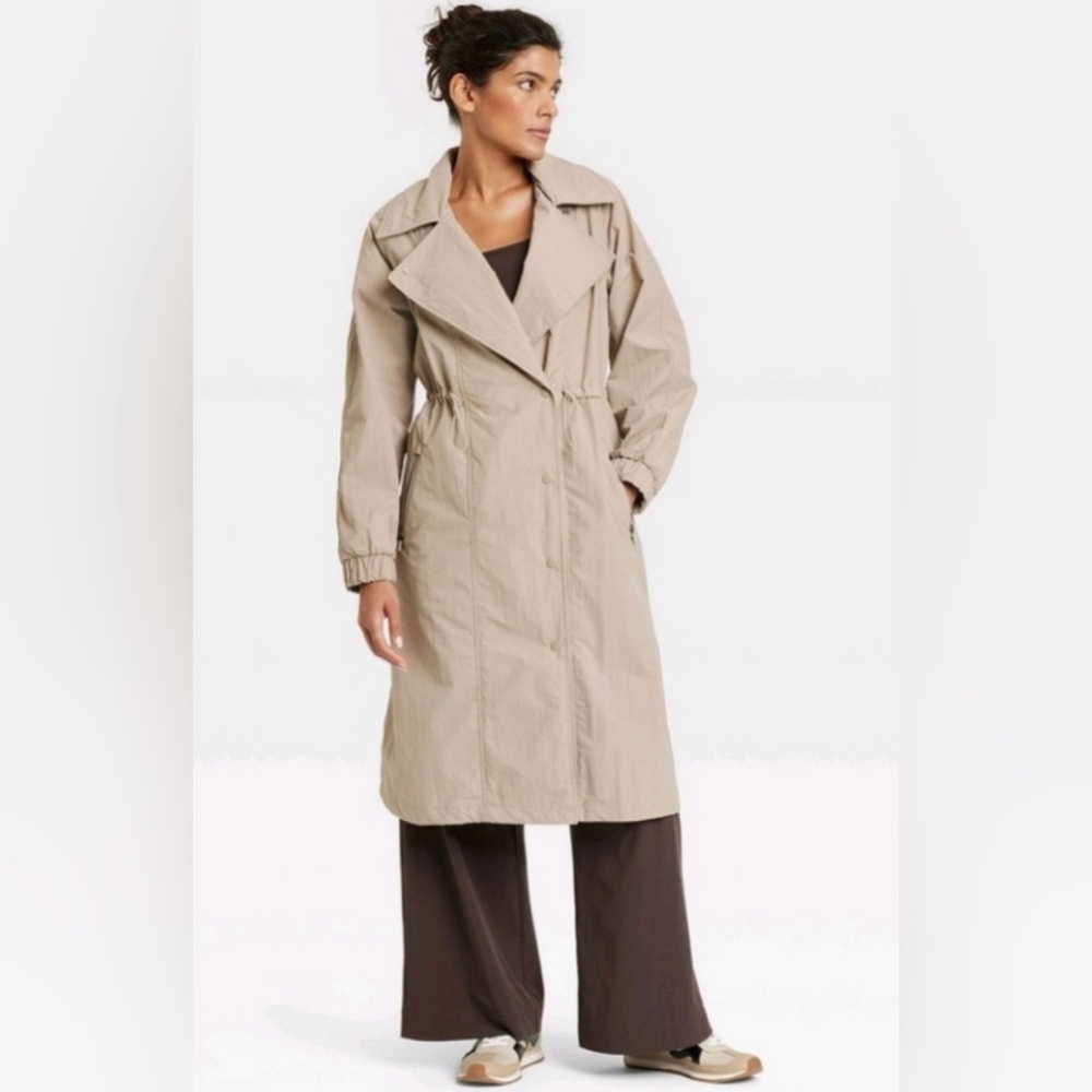 All In Motion Women's Trench Coat All In Motion Tan Size XL